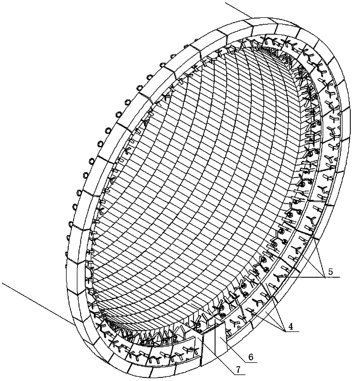 Construction method of cement rotary kiln kilneye castable