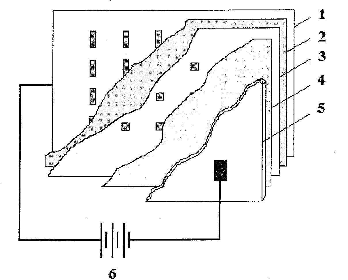 Preparing method for reinforcing graphic luminous compound film by nano crystal