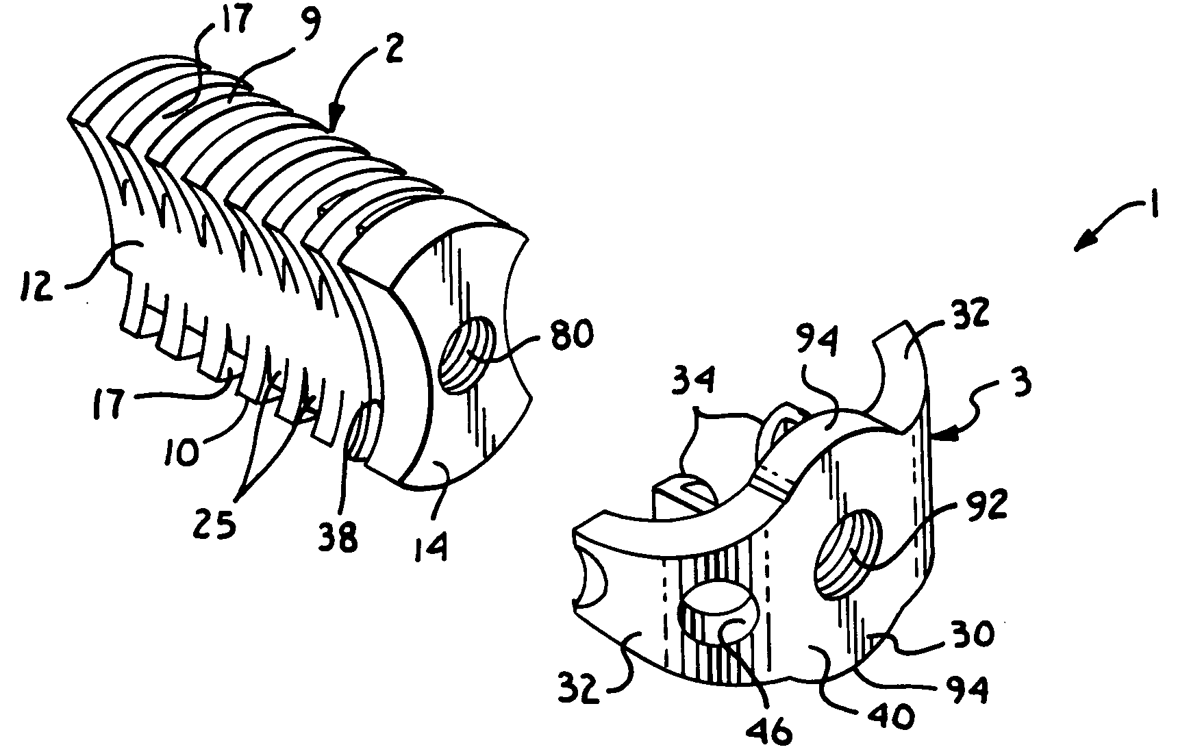 Threaded center line cage with funnel shaped profile