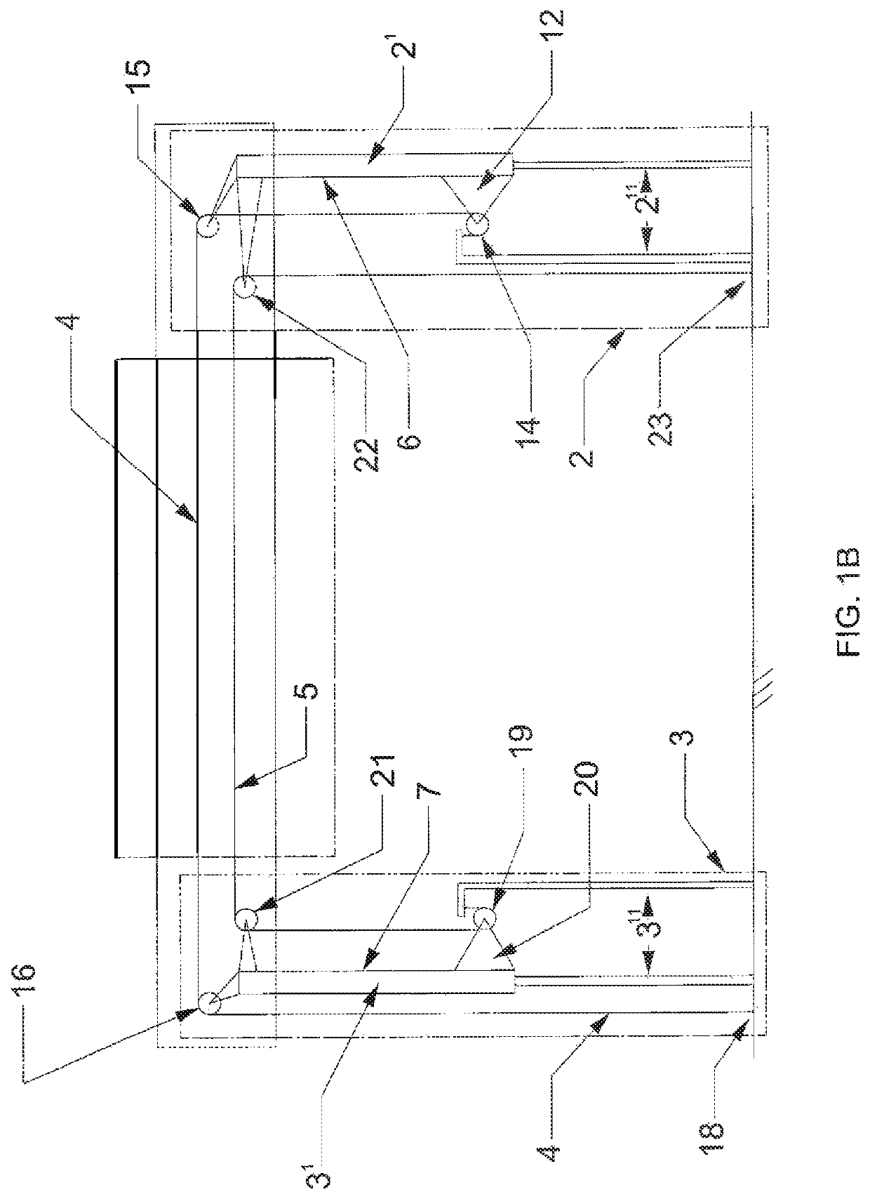 Height adjustable desk or table