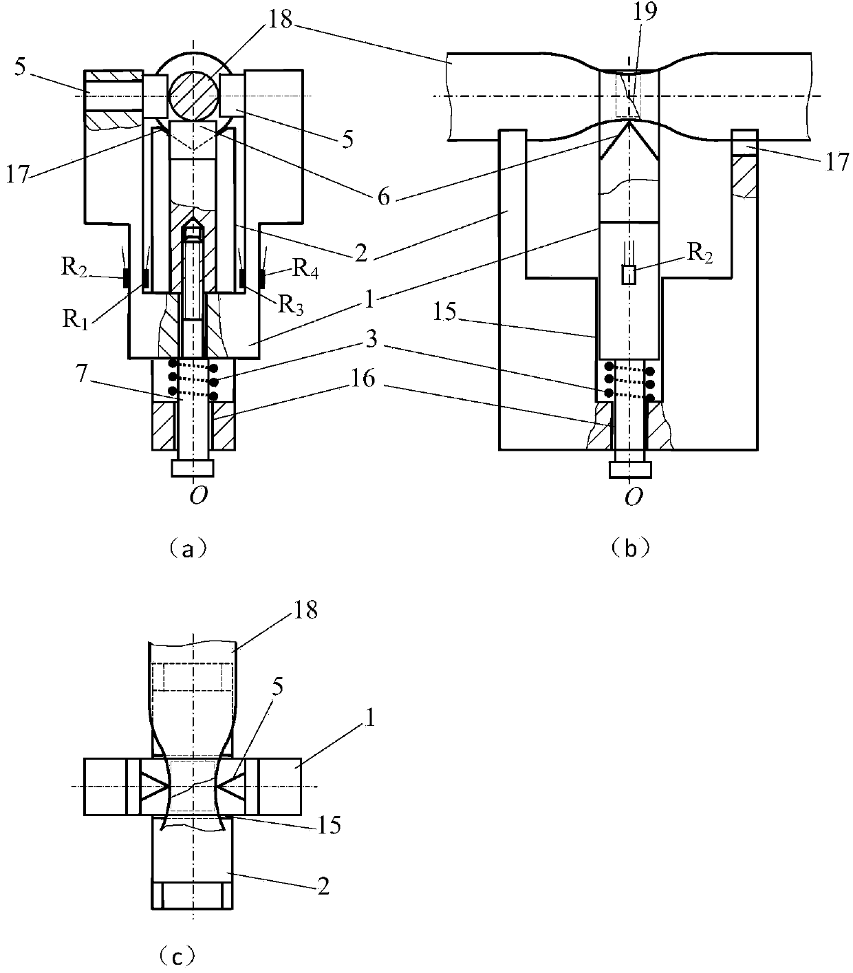 Device and method for measuring minimum diameter of diameter shrinkage portion of tensile sample after fracture