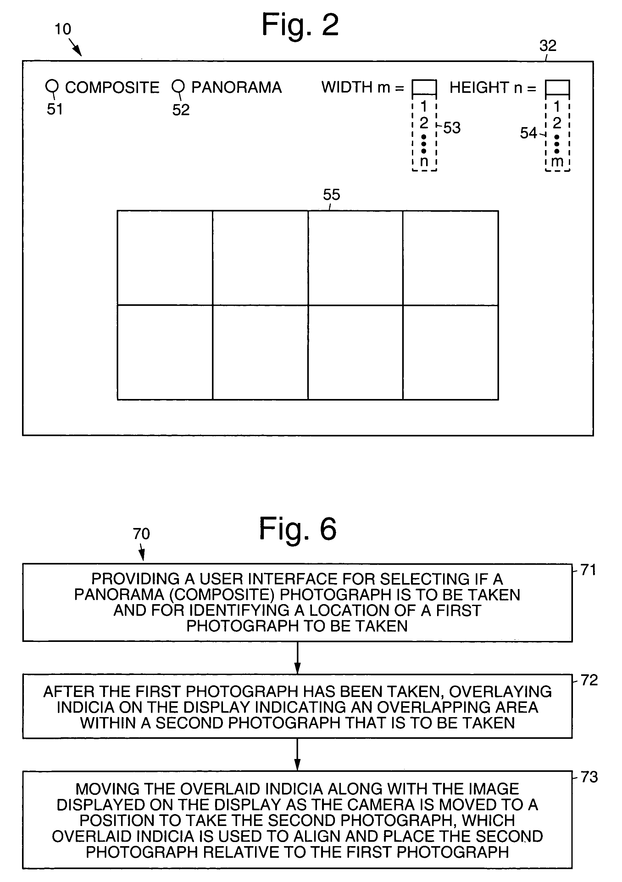 Digital camera and method for in creating still panoramas and composite photographs