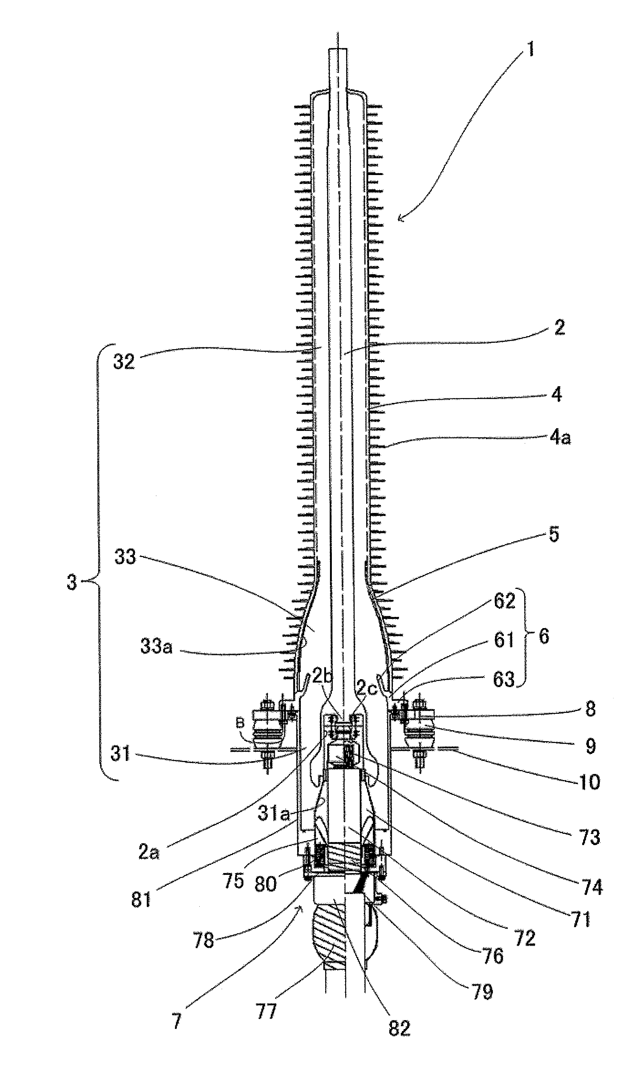 Polymer bushing and cable termination using the same