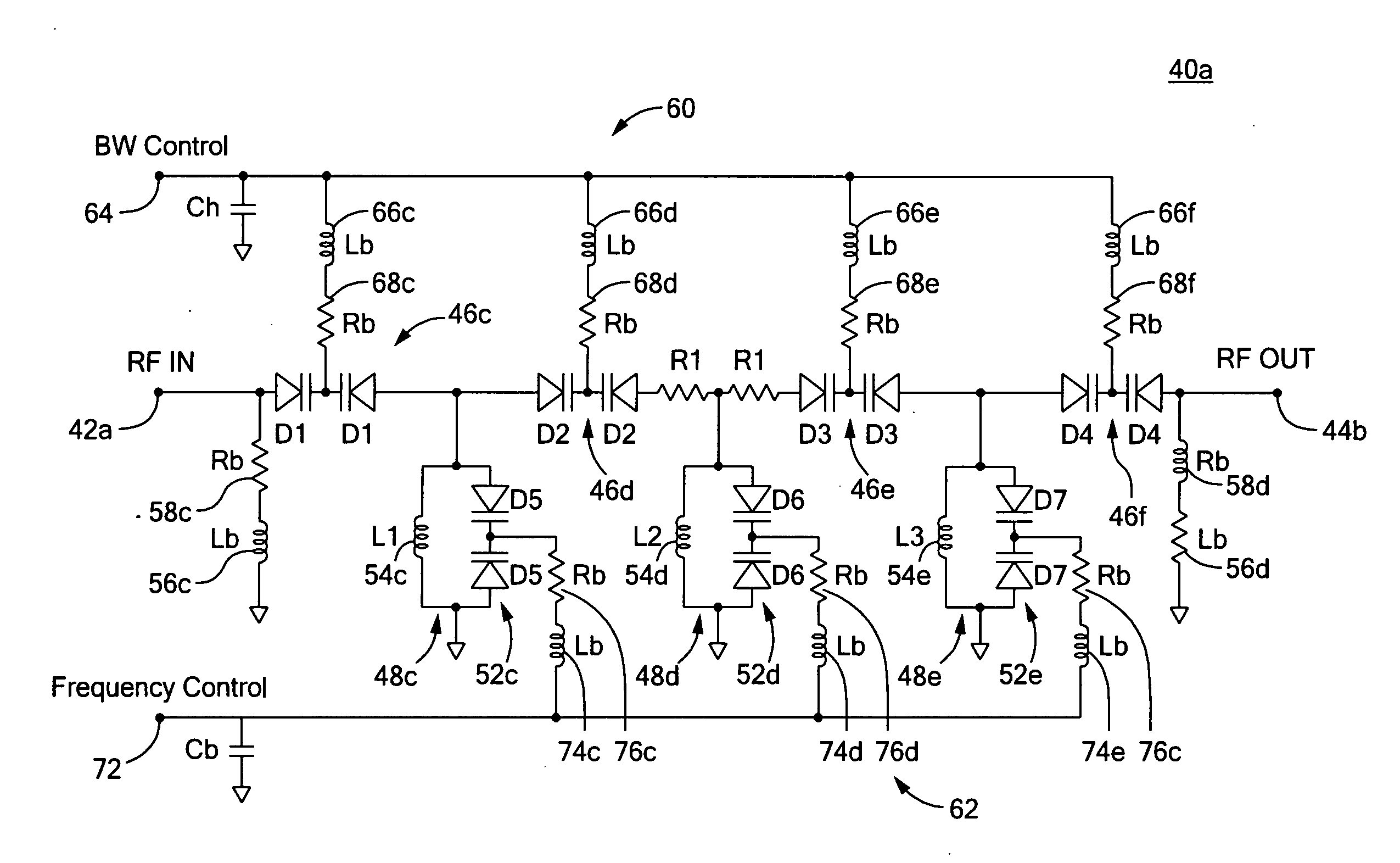 Wideband analog bandpass filter