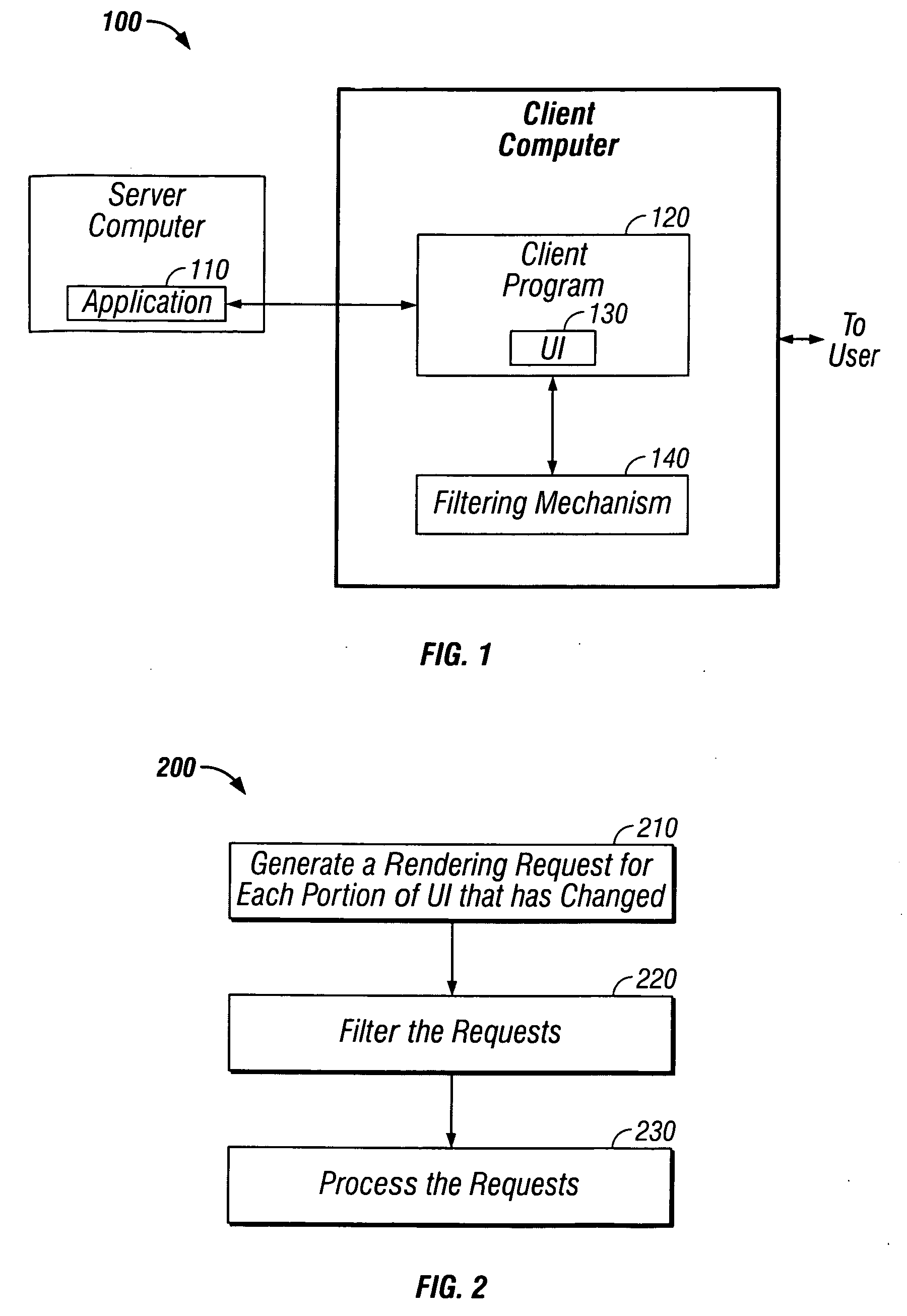 Selective rendering of user interface of computer program