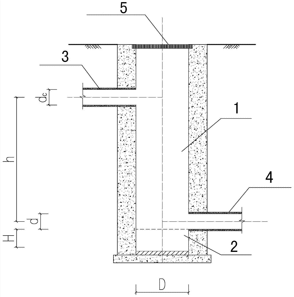 A straight-fall drainage drop well