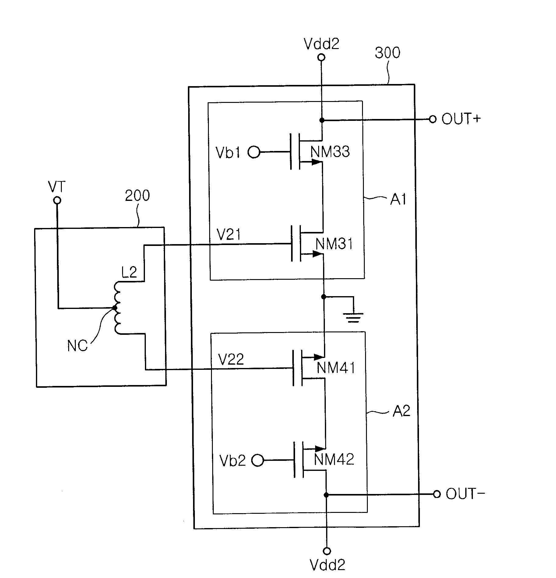 Multi-stage CMOS power amplifier