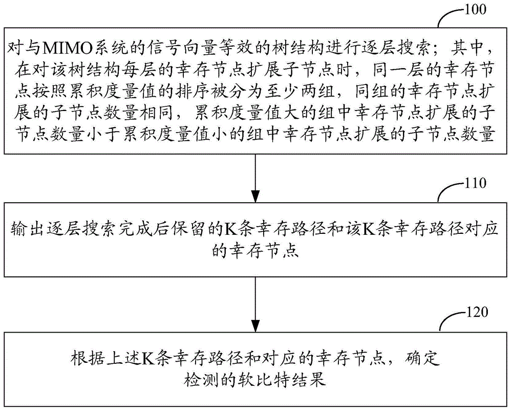 Detection method and device for multiple input multiple output (MIMO) system