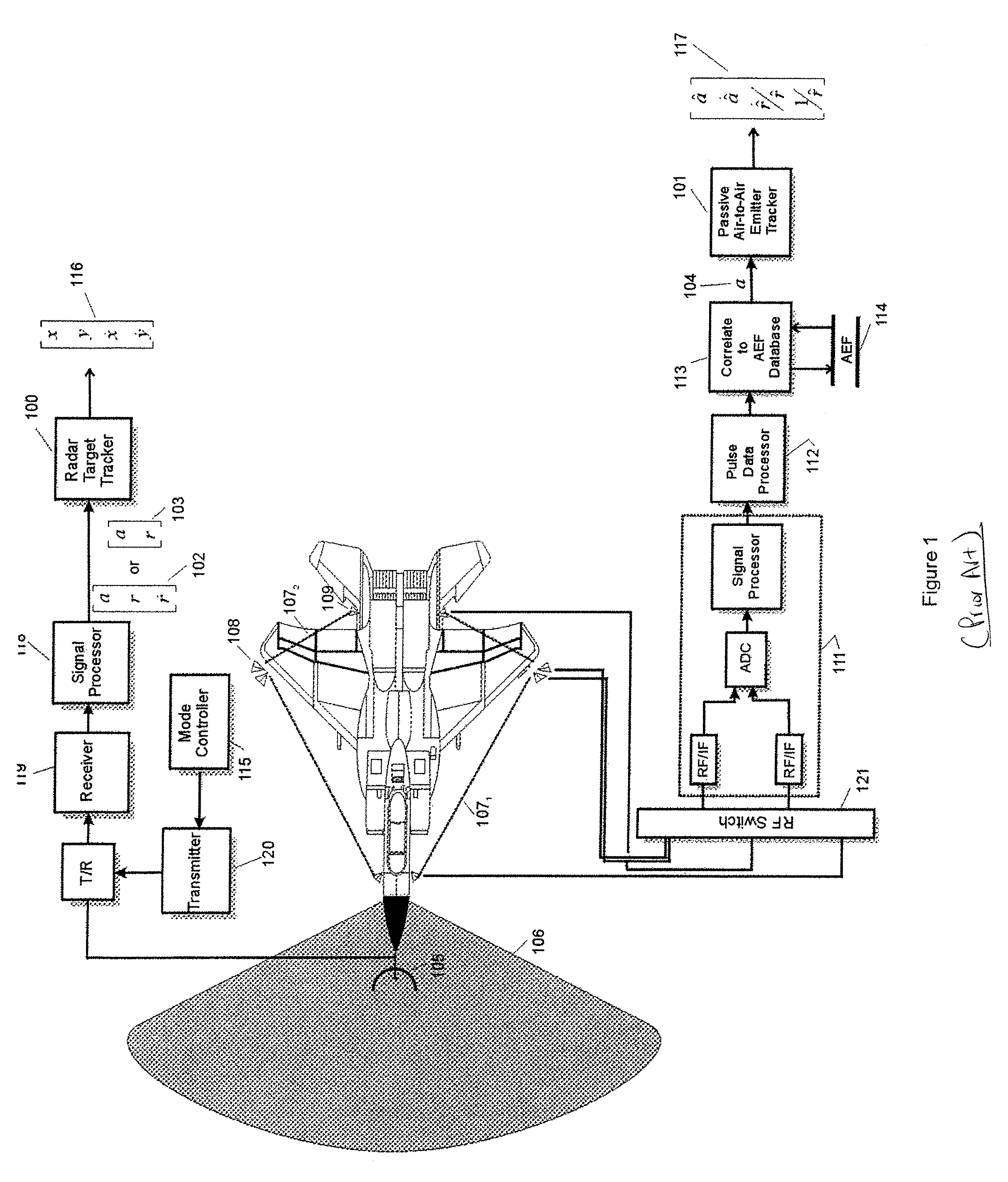 Augmented passive tracking of moving emitter