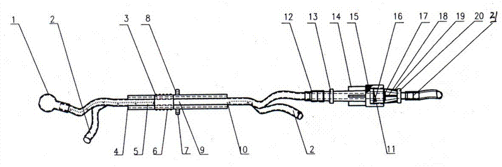 Double-pipe bite block protection type high-frequency oxygen jet and sputum aspiration fluid director