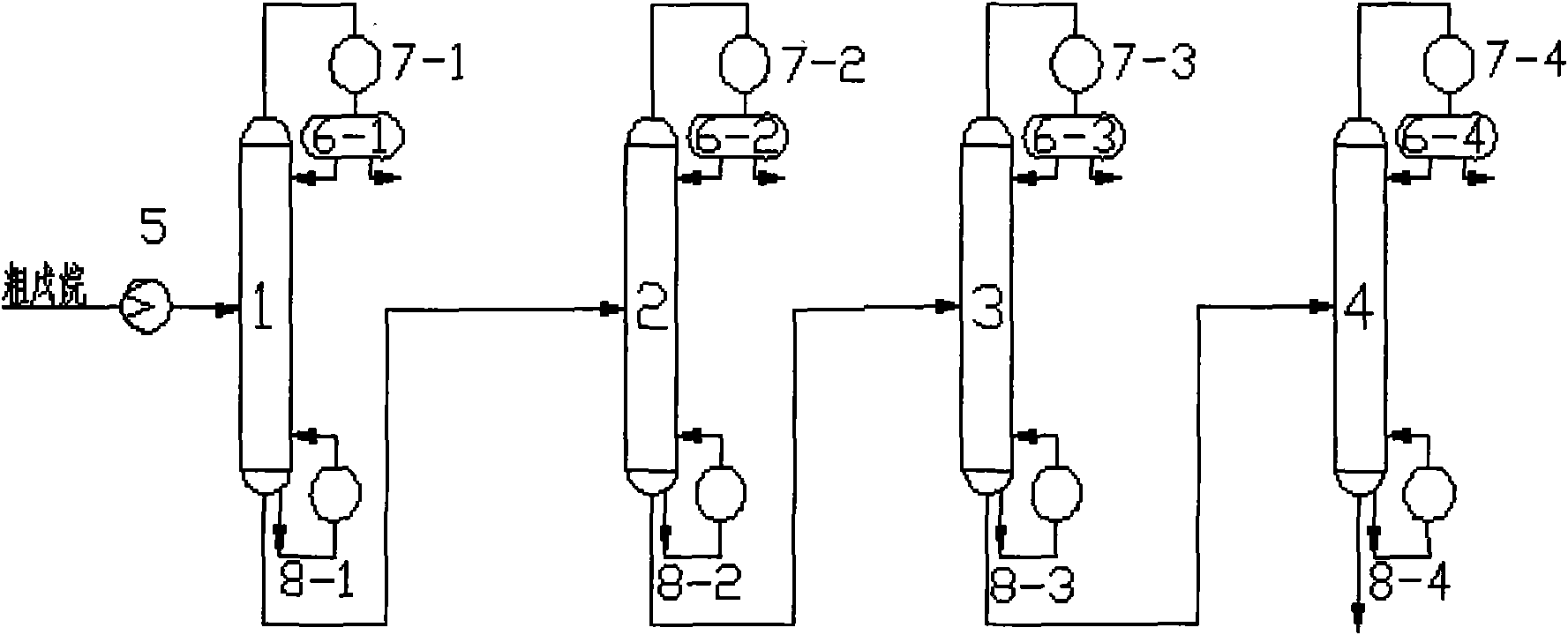 Double-effect rectification method and system thereof for finely separating hybrid pentane isomer