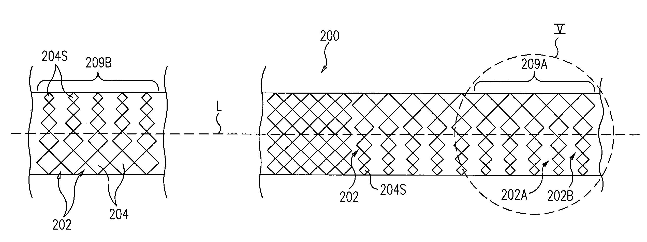 Stent graft tapered spring