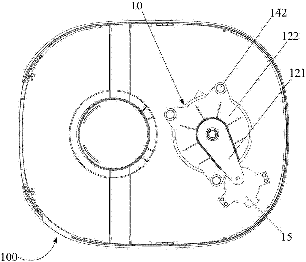 Material washing device and cooking utensil