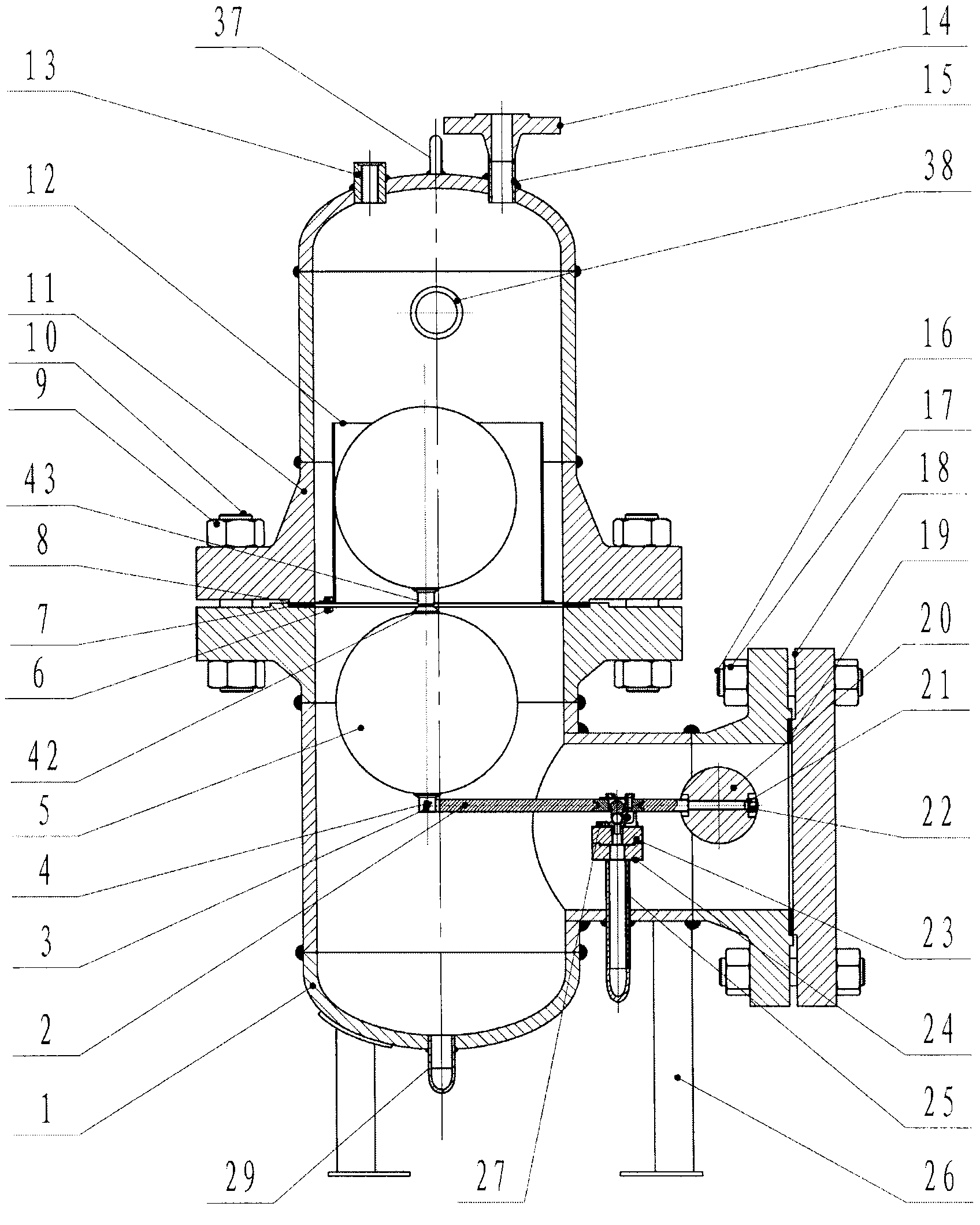 High-pressure single-guide natural gas trap