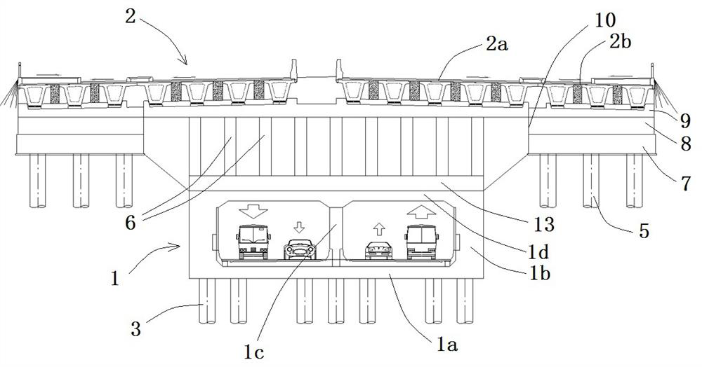 Beam construction method of bridge-tunnel collaborative construction structure