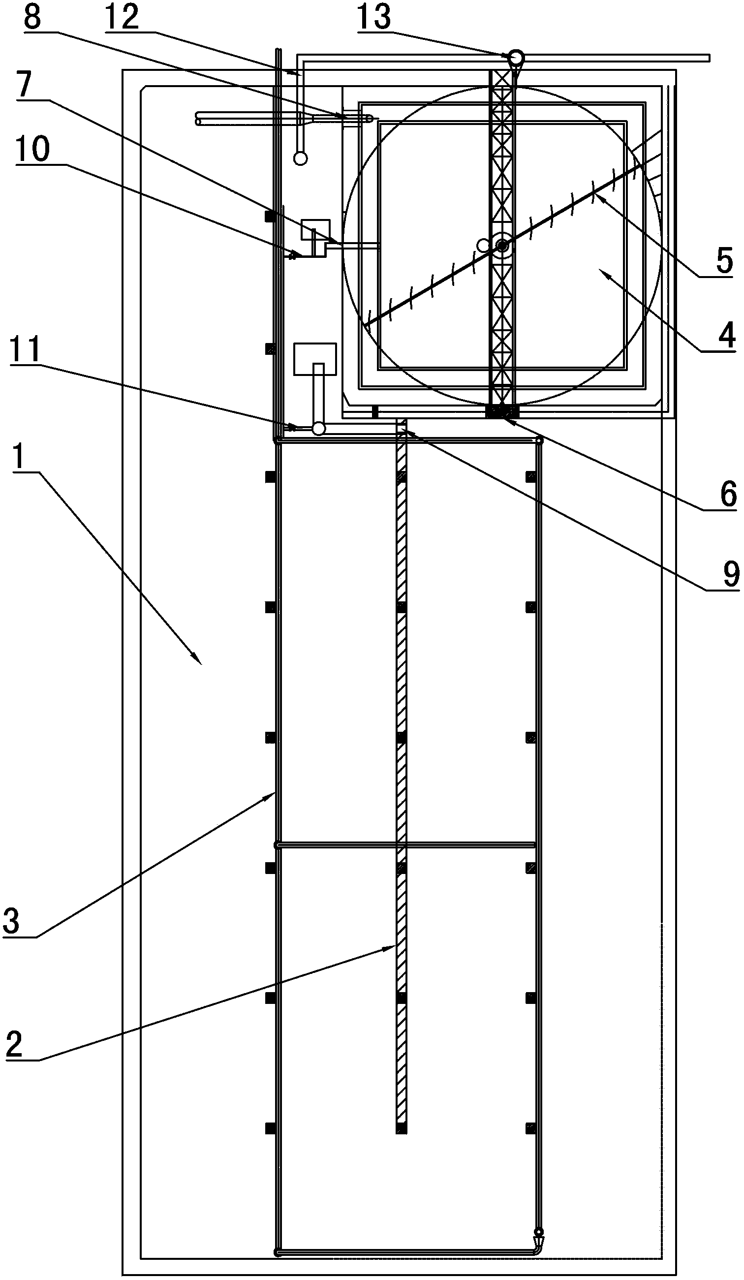 Industrial device and treatment method for treating coal-gasification ammonia nitrogen wastewater by synchronous nitrification and denitrification