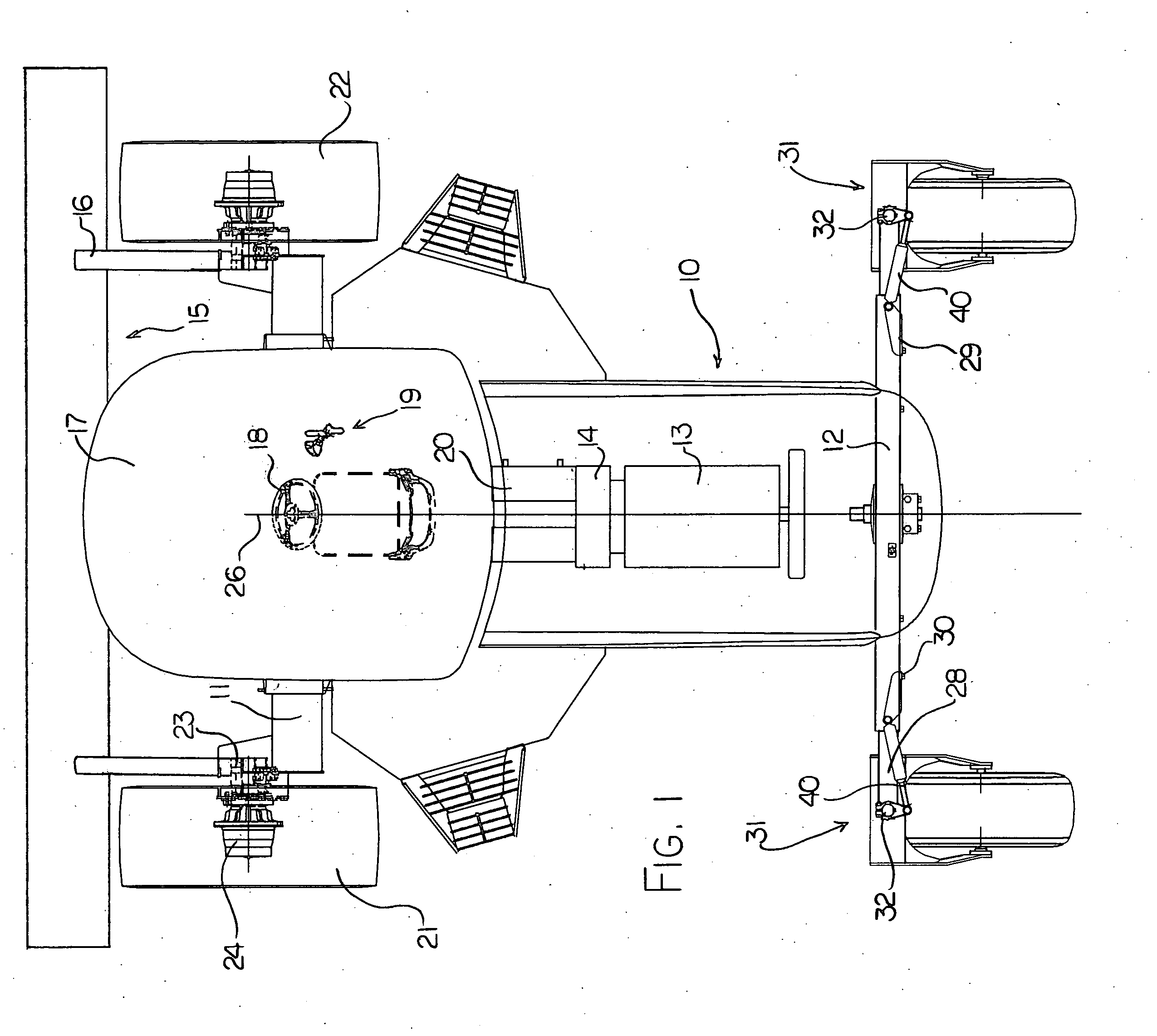 Tractor with rear castor wheels