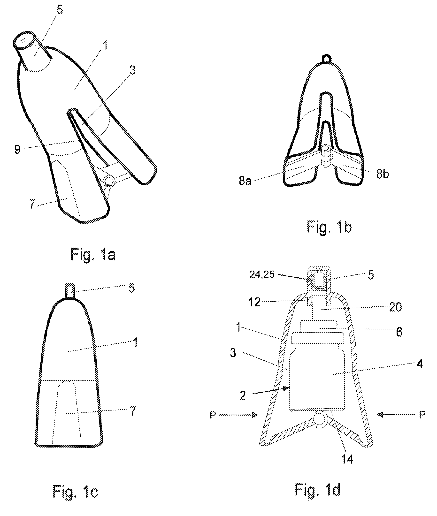 Spray device and nozzle closure