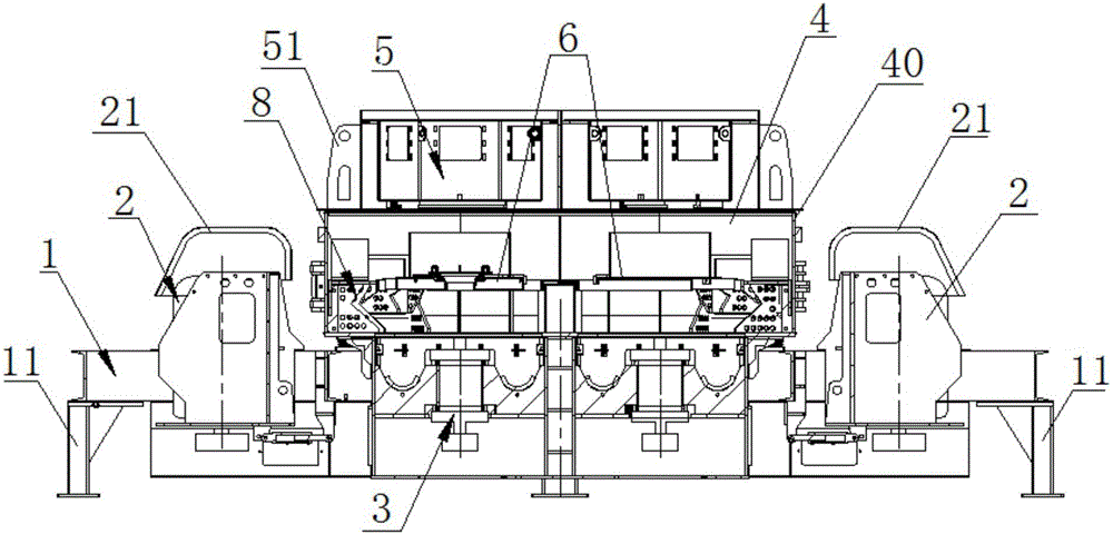 Four-rotor vertical shaft impact crusher