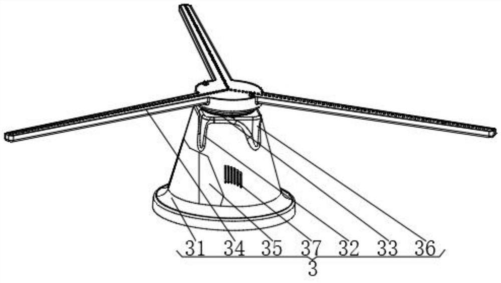 Magnetic suspension wind power dust-proof rotary display clothes hanger