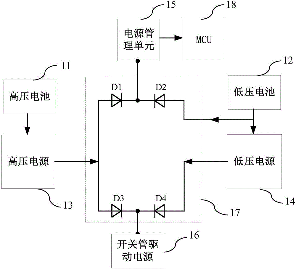 Power supply system for motor controller and motor controller