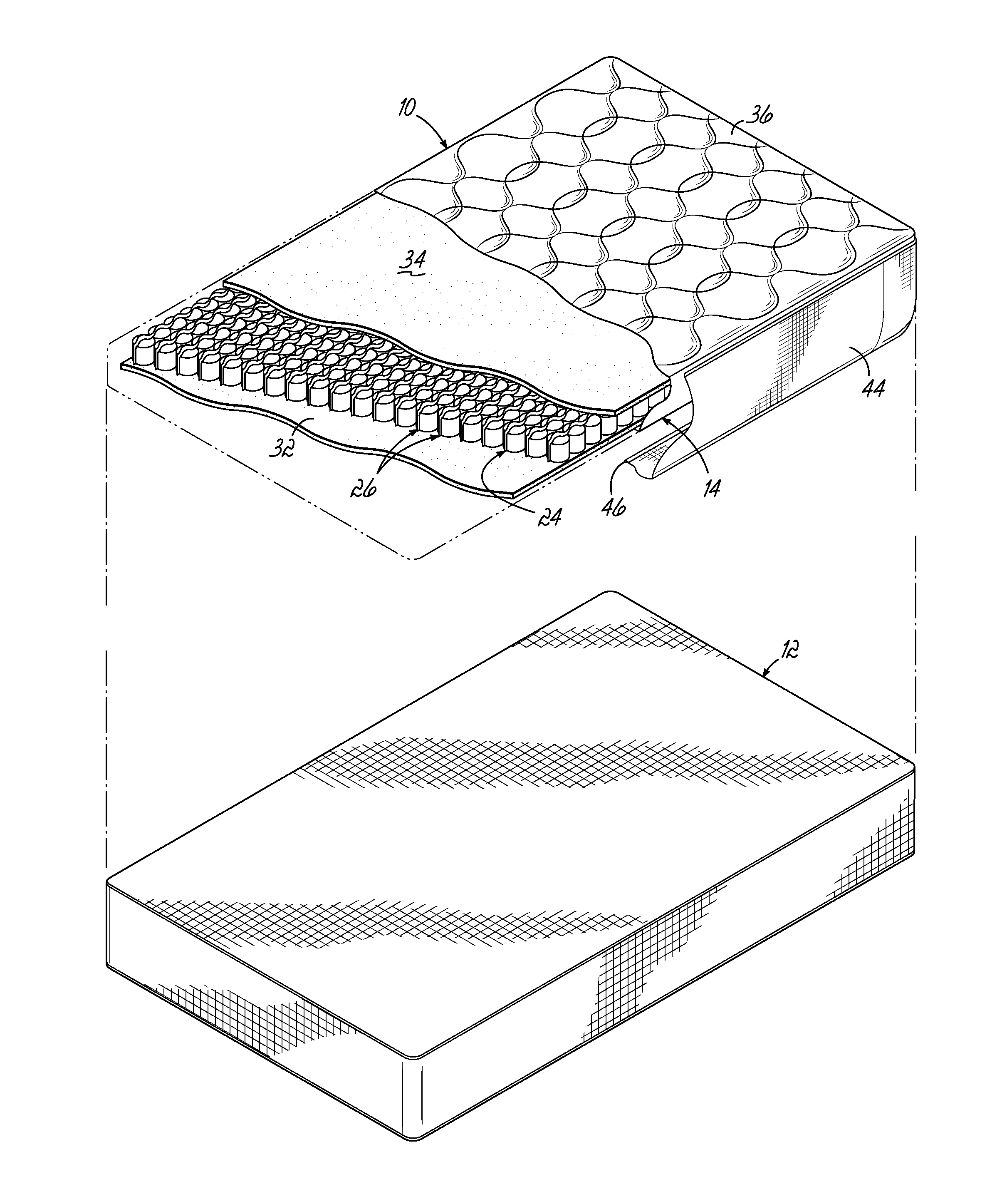 Mattress Topper Comprising Pocketed Spring Assembly With At Least One Cushioning Layer