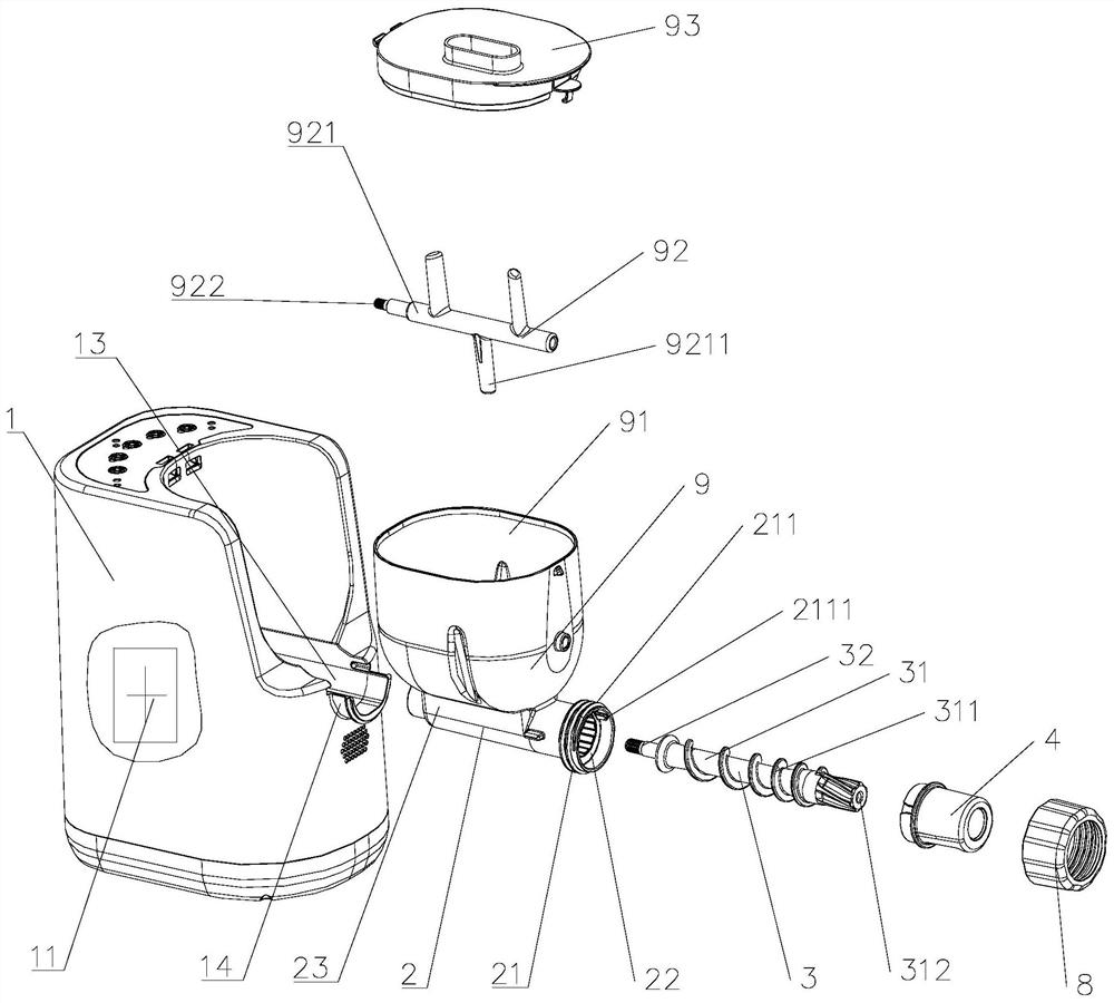 Cooked wheaten food machine capable of stably discharging noodles