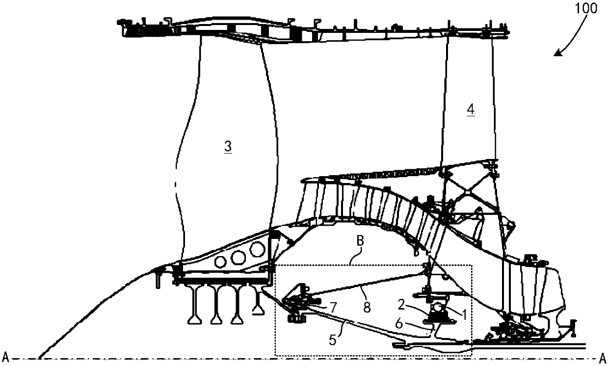 Aviation engine bearing supporting component and aviation engine