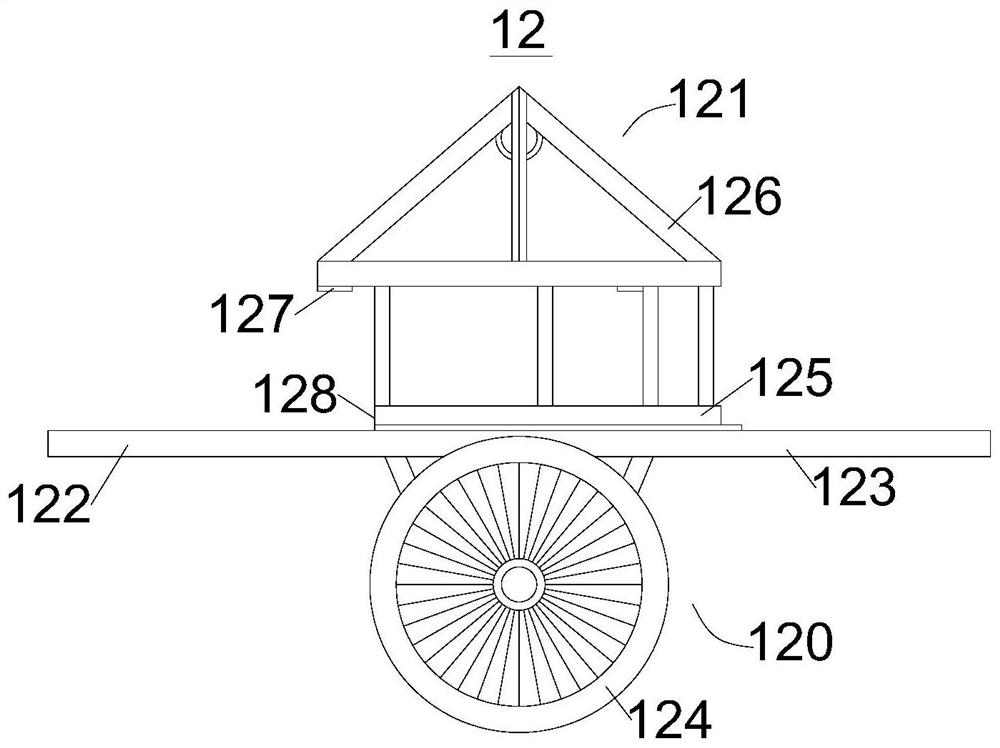 Electric pole transport vehicle and electric pole transport device