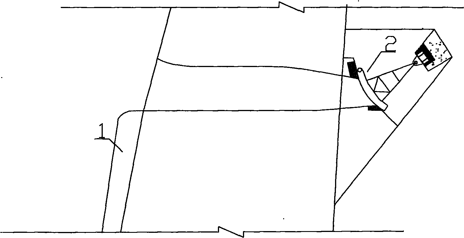 Water guide board arranged on outlet of pressure drainage channel