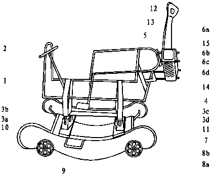 Rocking chair toy with one-key detachable intelligent pushing rod