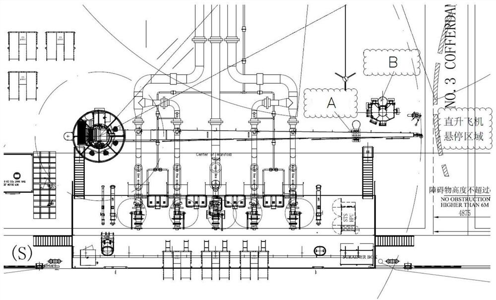 Integrated mounting method for ship crane bracket and accent light mast