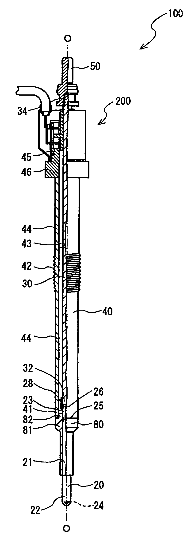 Combustion pressure sensor and glow plug including the same