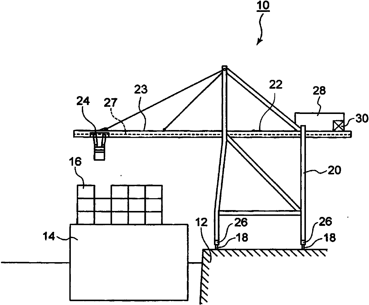 System of vibration-damping control for crane and method of vibration-damping control for crane