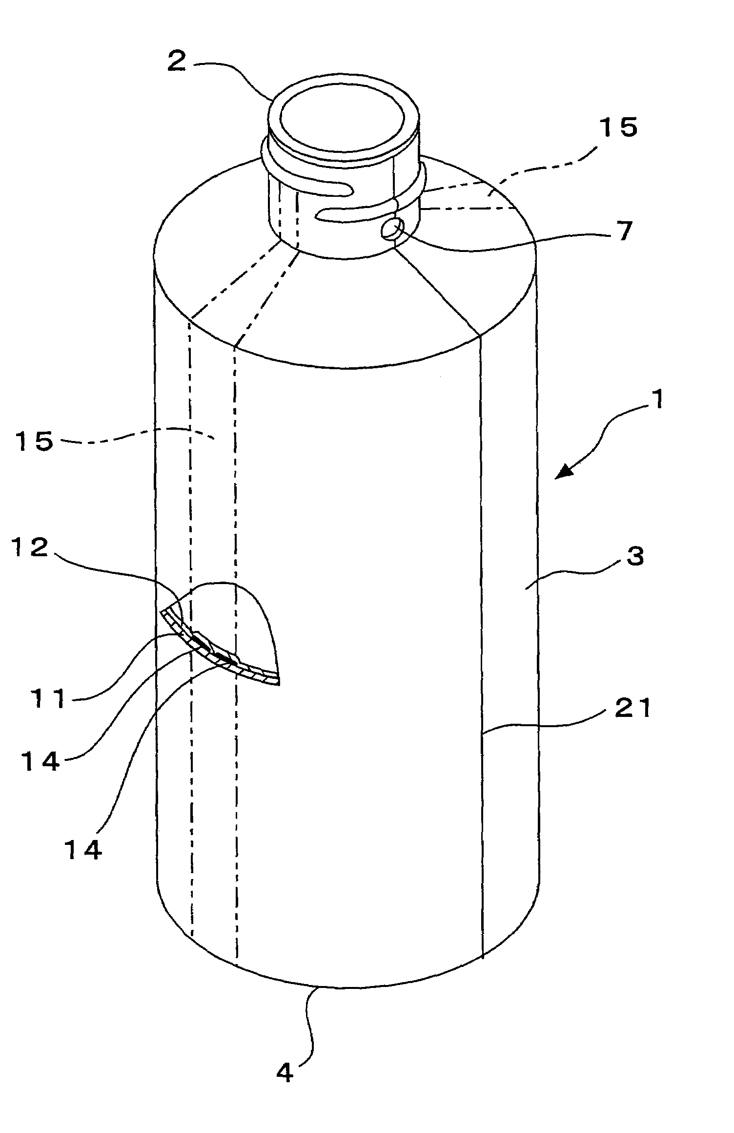 Blow-molded container that is peelably laminated