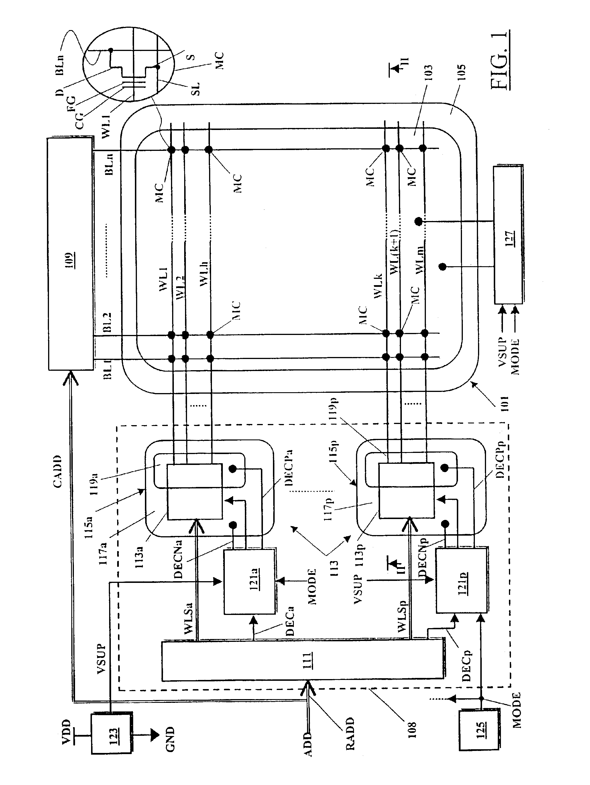 Word line selector for a semiconductor memory