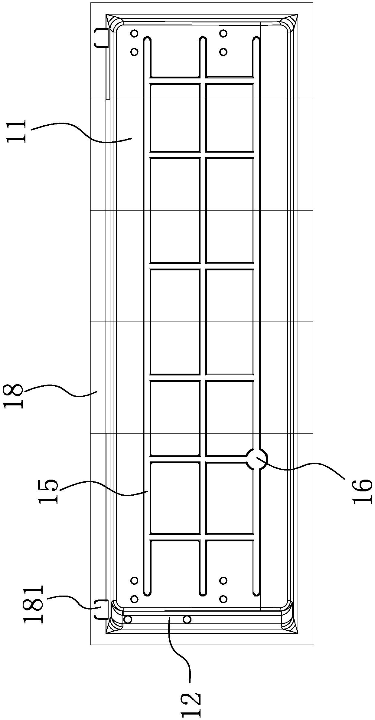 Blister mold for producing fresh-keeping cabinet integrated plastic liner