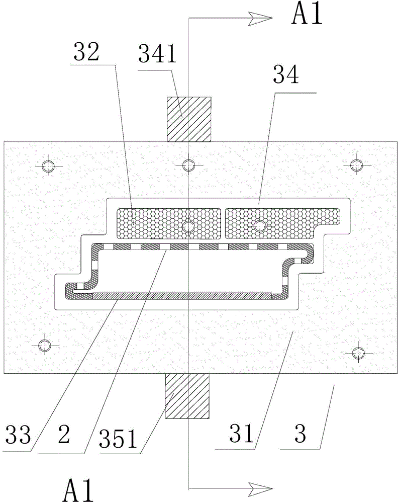 Extrusion die for composite sheet material formed by co-extrusion molding of metal section material and wood plastic