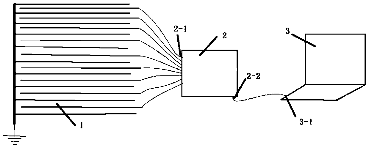 Multi-channel data acquiring device for measuring fragment group target landing position and target landing time