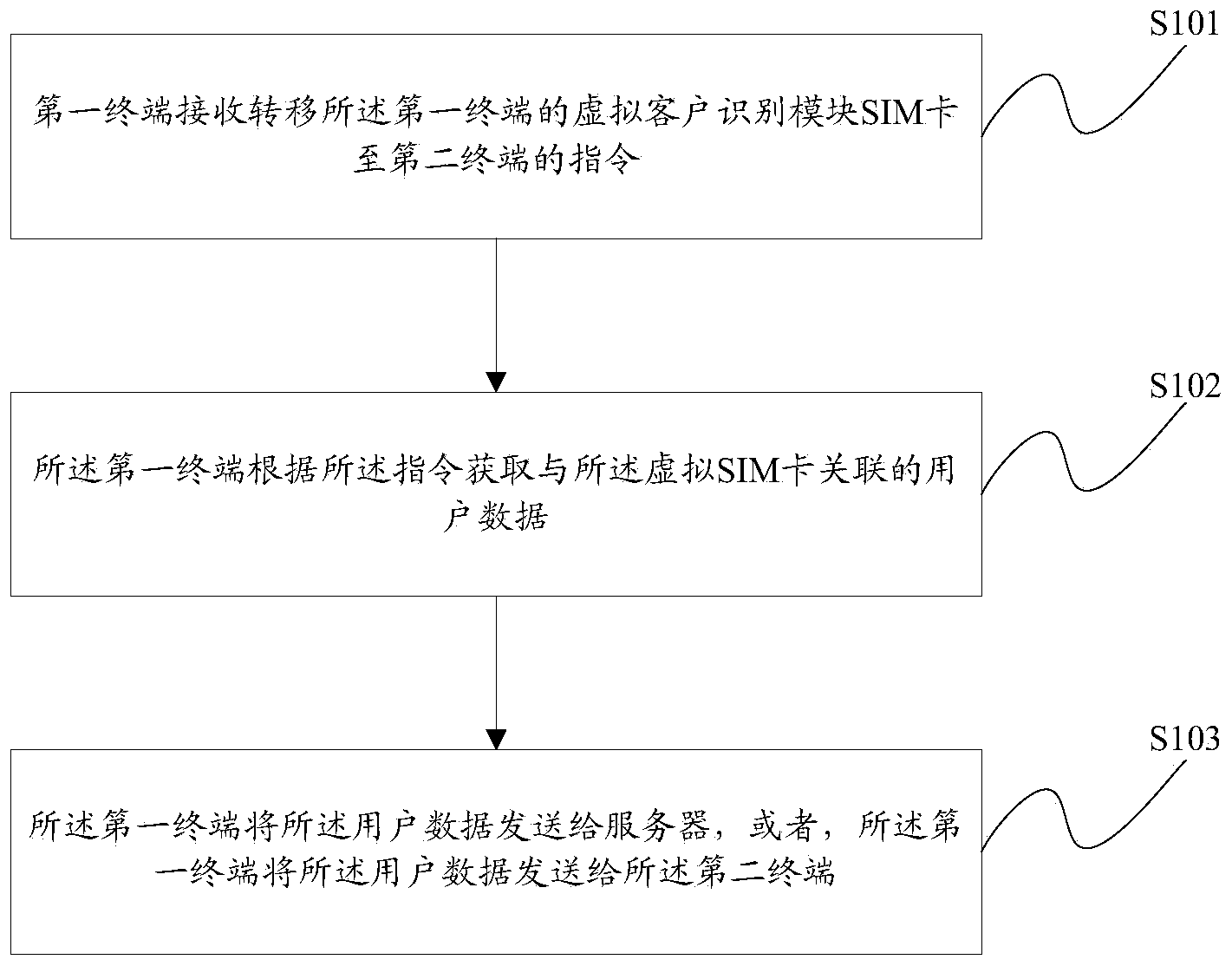 Method and terminal sending and receiving user data