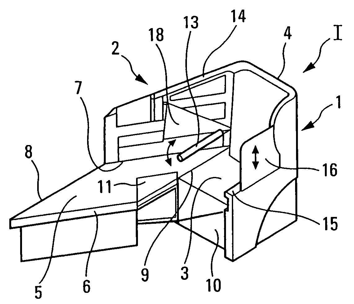 Furniture unit for a vehicle, especially an aircraft