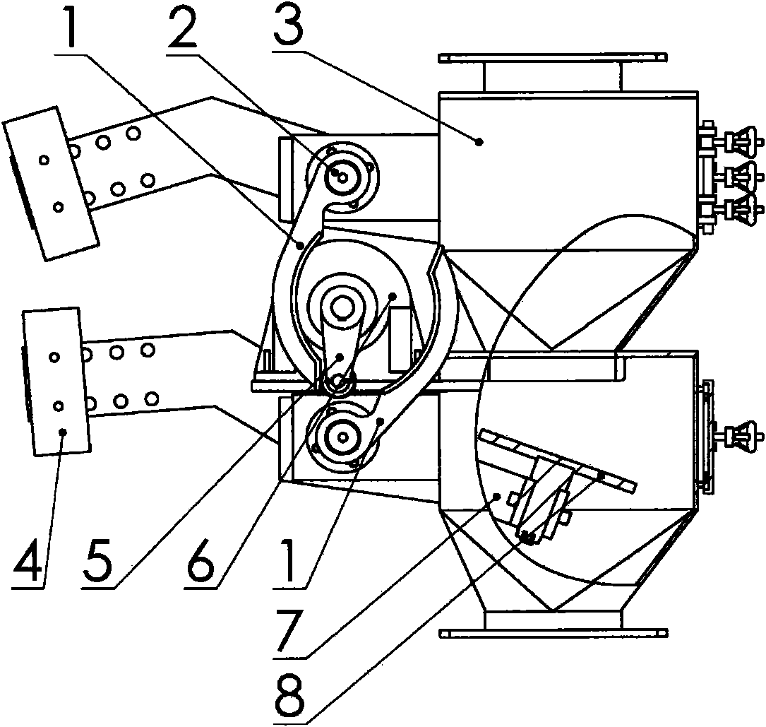 Swinging-rod device for double-layer ash-discharging valve