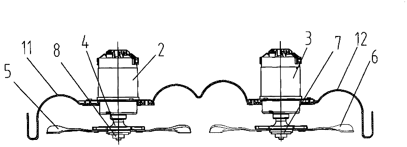 Double-blade mowing device