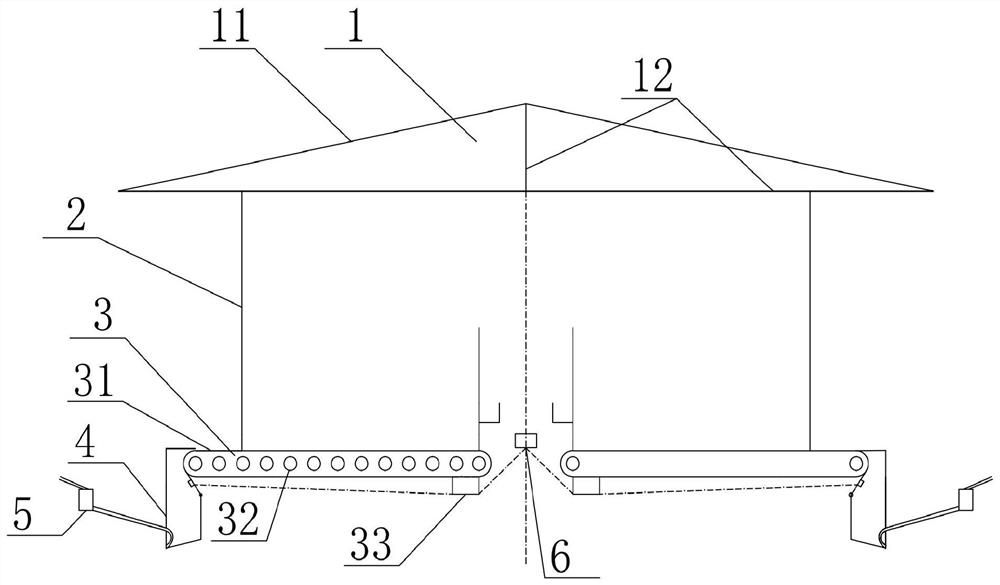 Sheep house for full-barn feeding and breeding method