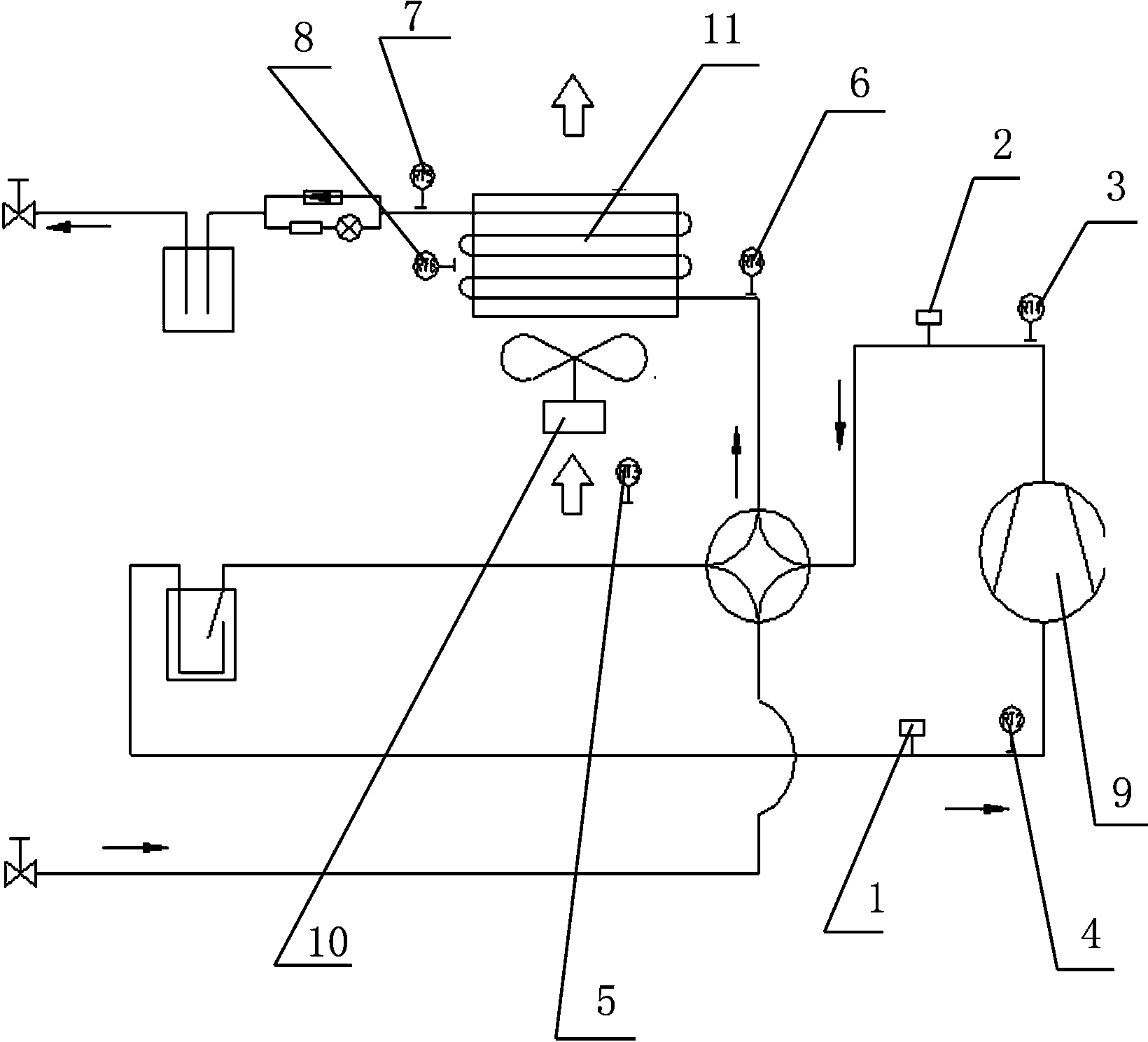 Variable-frequency multi-connected air conditioning unit self-adaptive control device and variable-frequency multiple machine unit self-adaptive control method