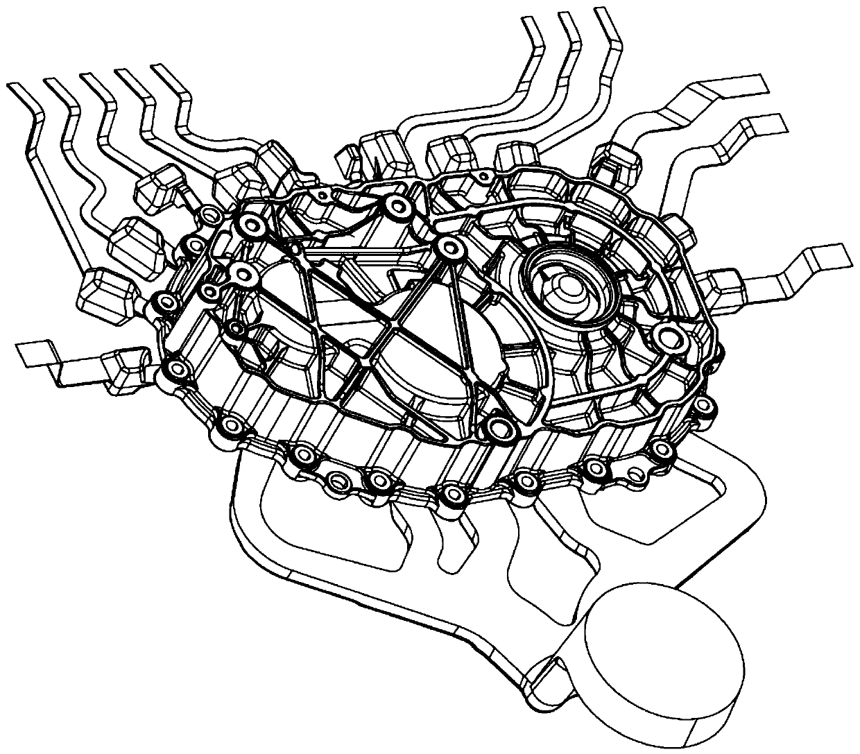 Die-casting forming process of gearbox clutch shell