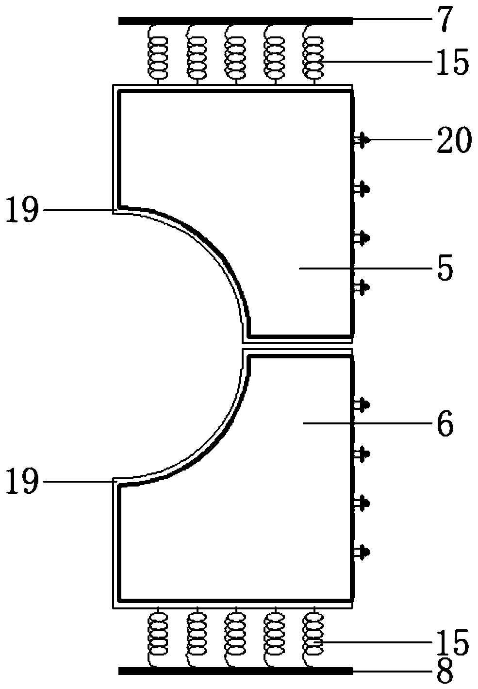 Shield simulation testing device with adjustable angle