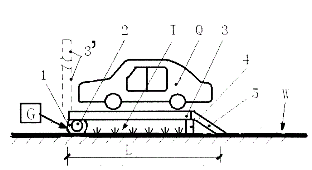 Night parking space arranged above short lawn area