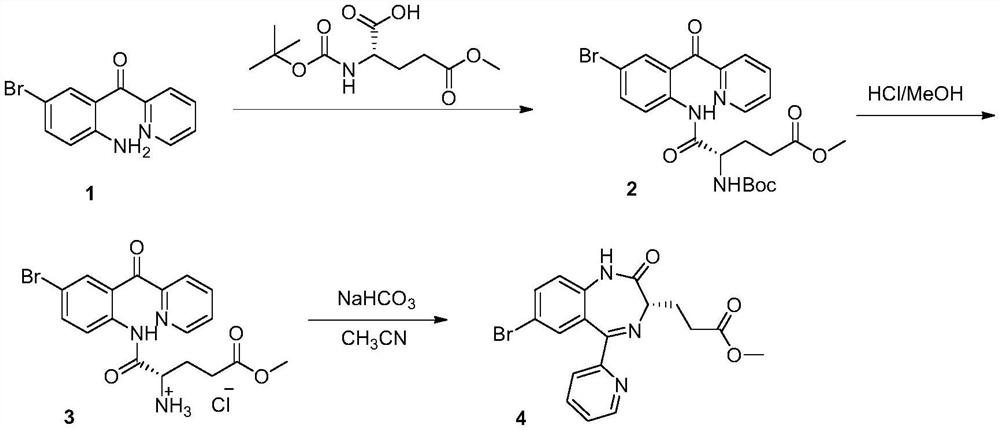 Method for preparing remazolam key intermediate