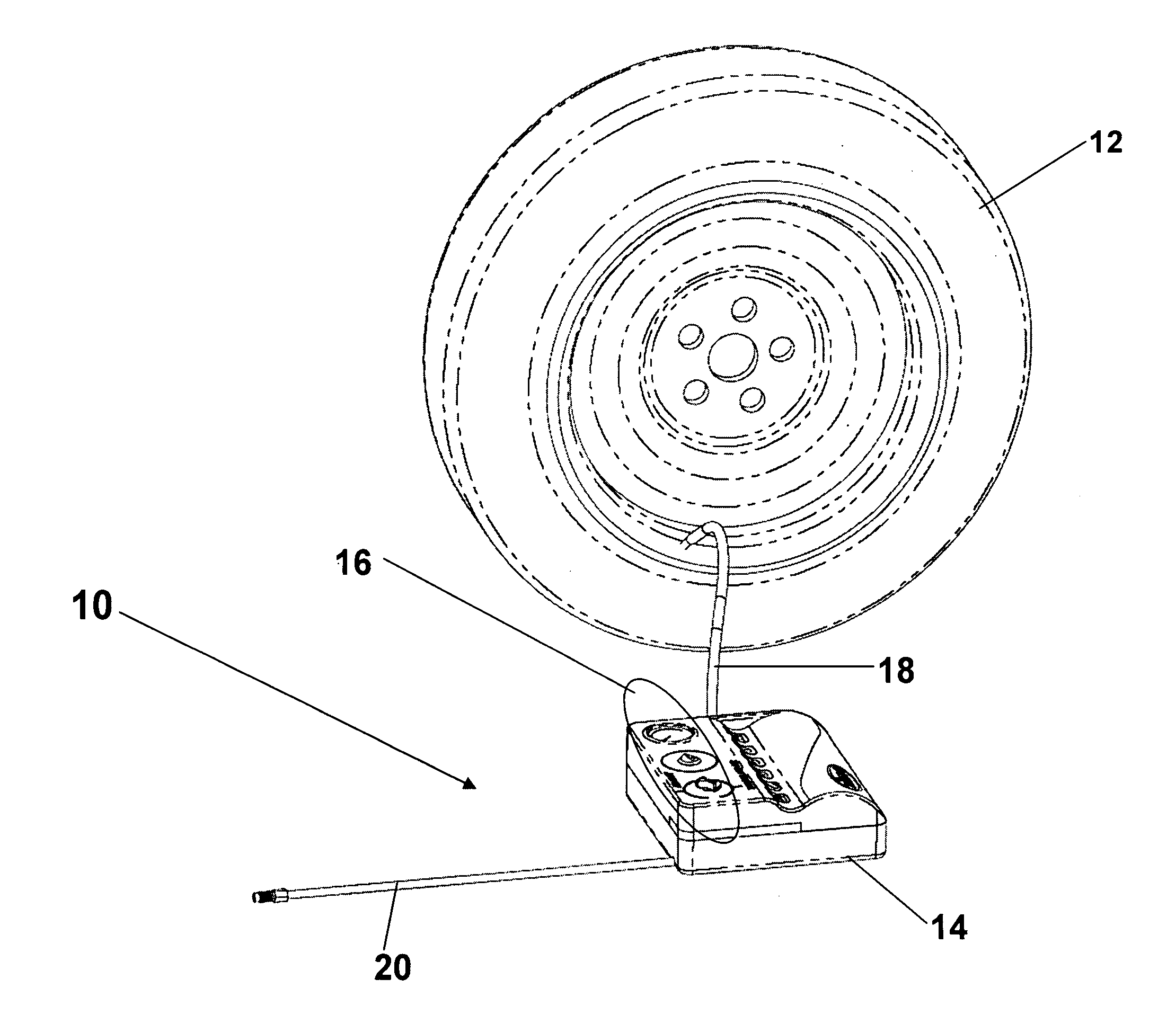 Integrated compressor-tire sealant injection device with large mouth sealant container